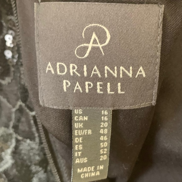 Adrianna Papell | Size 16 | Women's Black Sequin Sleeveless Little Black Dress - Picture 5 of 6